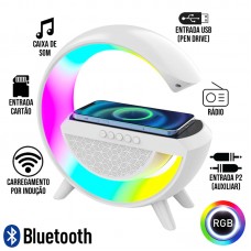 Luminária Caixa de Som Bluetooth RGB com Indução CS-G3600-S